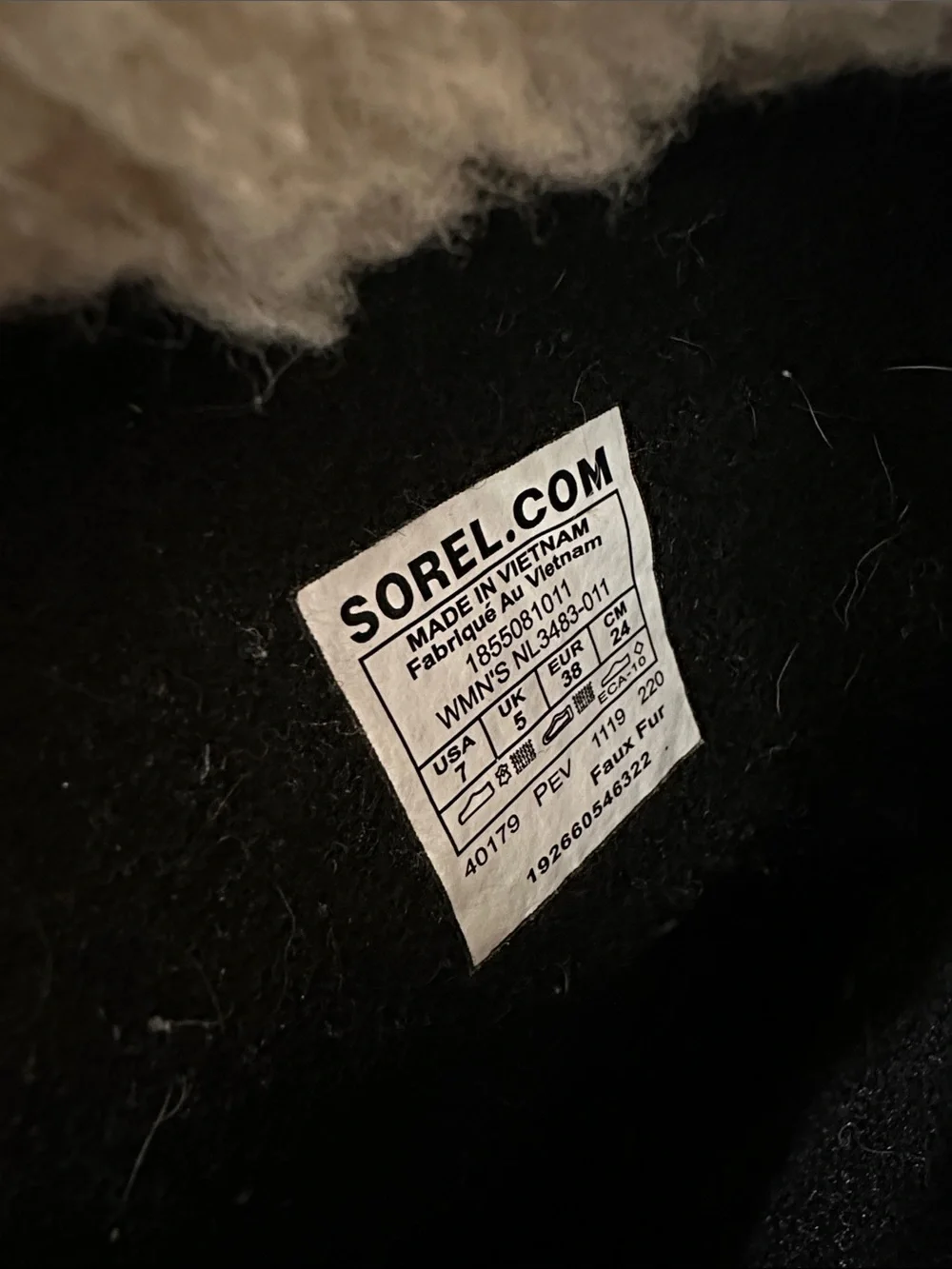 Sorel Black and White Women's Winter Rain Boots with Shearling Cuff